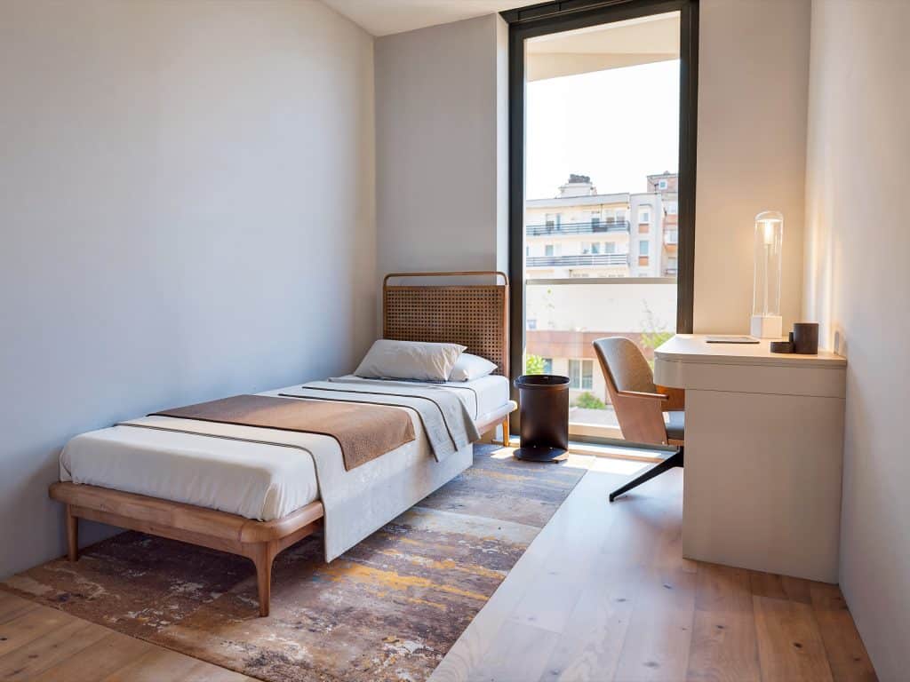 Chambre de l'appartement 5.3, résidence Piercot 35 (visuel 3D)